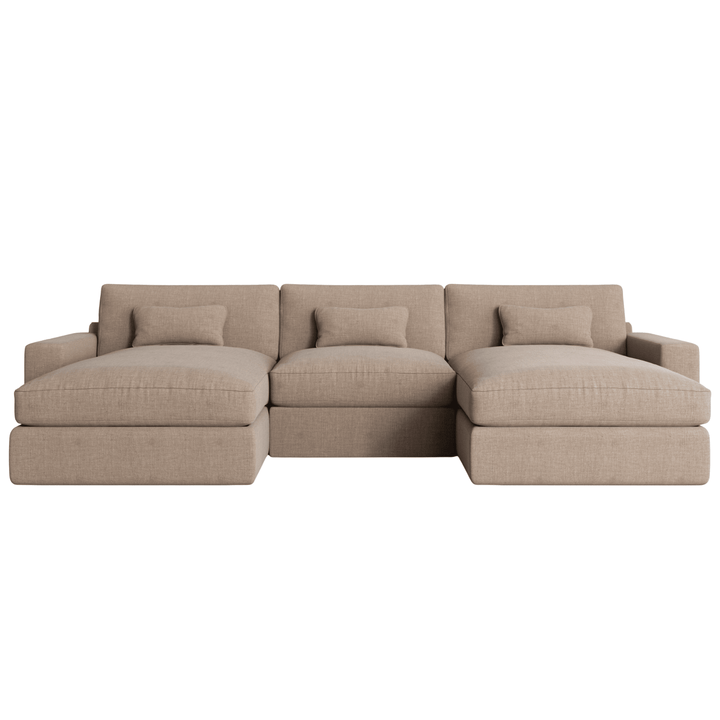 Tribeca Warm Grey Sofa Range Sofa Large U Shape Love Seat 