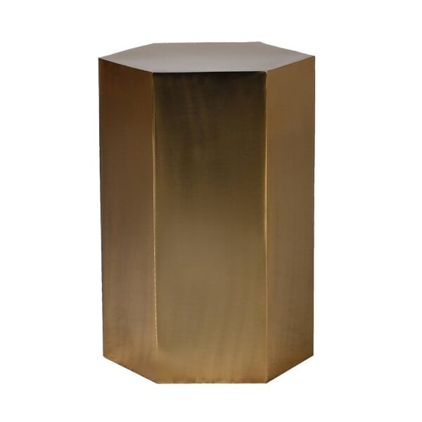 Trillionaire Large Hexagonal Gold Side Table Furniture 