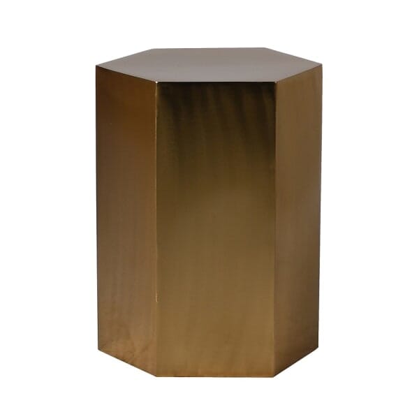 Trillionaire Medium Hexagonal Gold Side Table Furniture 