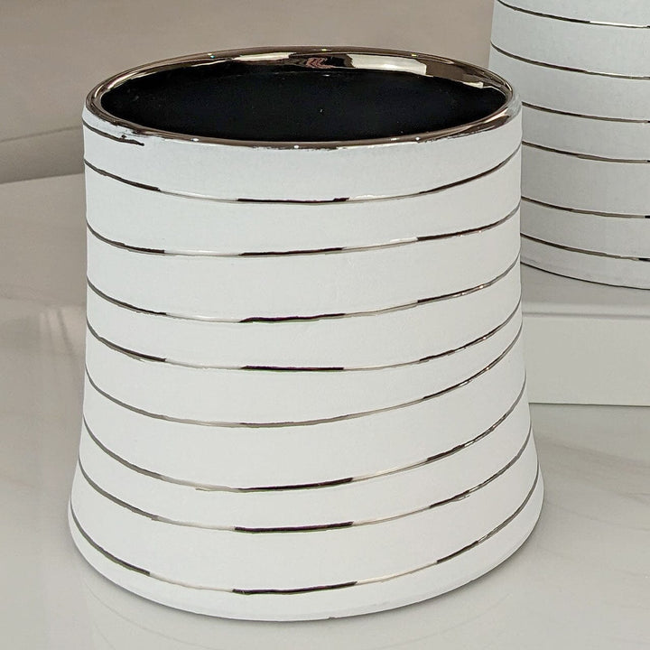 Trista White & Silver Planter Accessories 