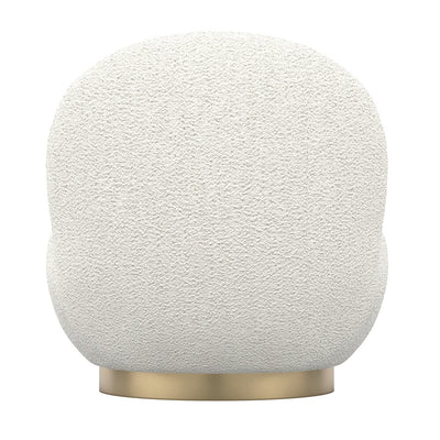 Tula Cream Upholstered Boucle Accent Chair with Gold Base Furniture 