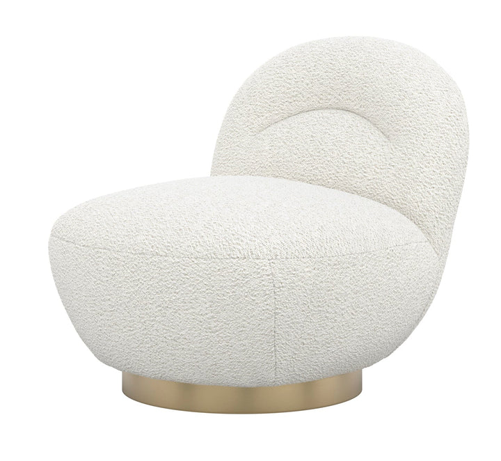 Tula Cream Upholstered Boucle Accent Chair with Gold Base Furniture 