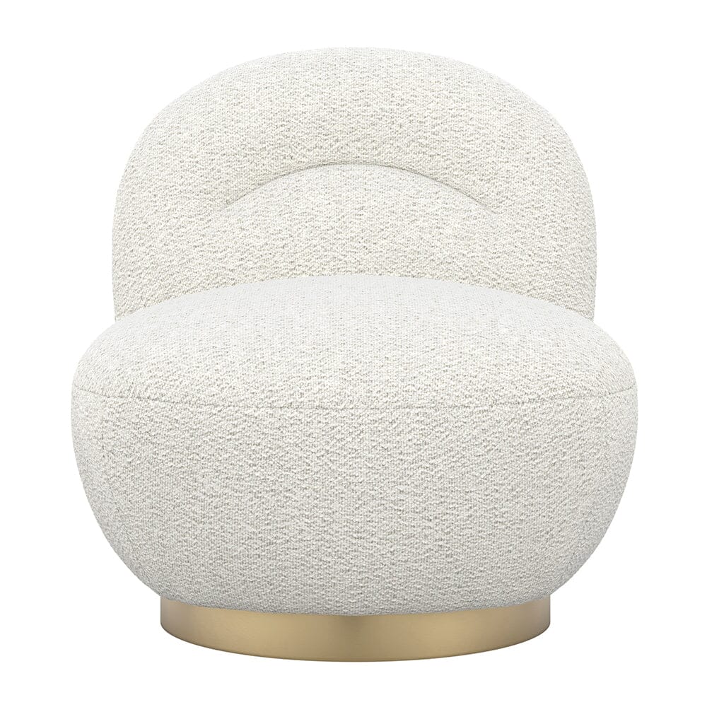 Tula Cream Upholstered Boucle Accent Chair with Gold Base – Rowen Homes