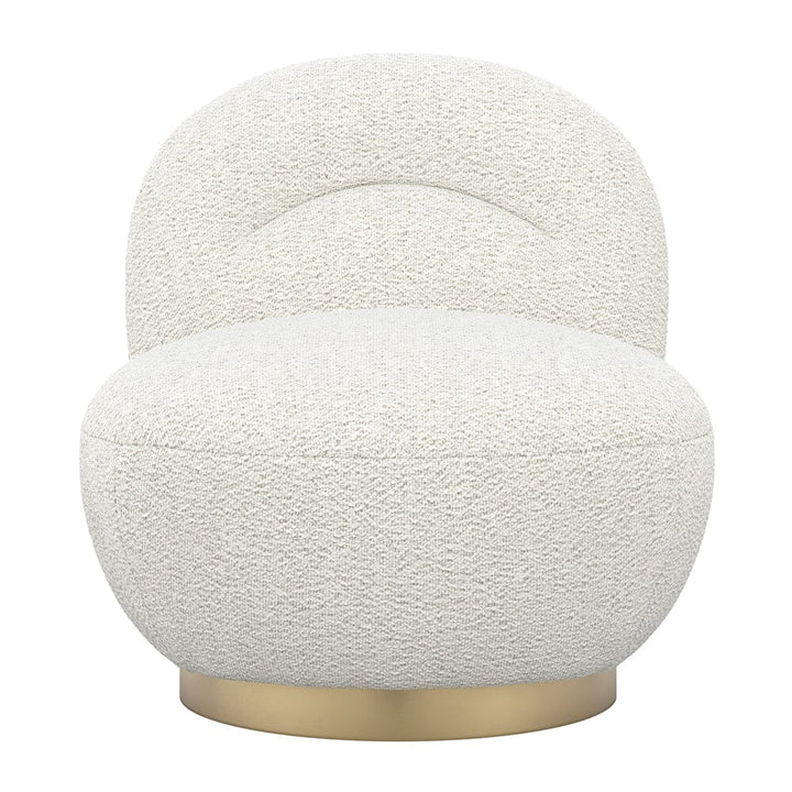 Tula Cream Upholstered Boucle Accent Chair with Gold Base Furniture 