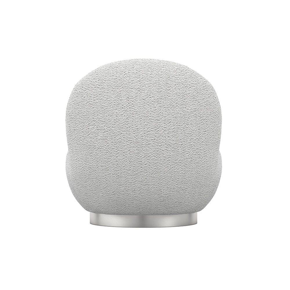 Tula Grey Upholstered Boucle Accent Chair with Silver Base Furniture 