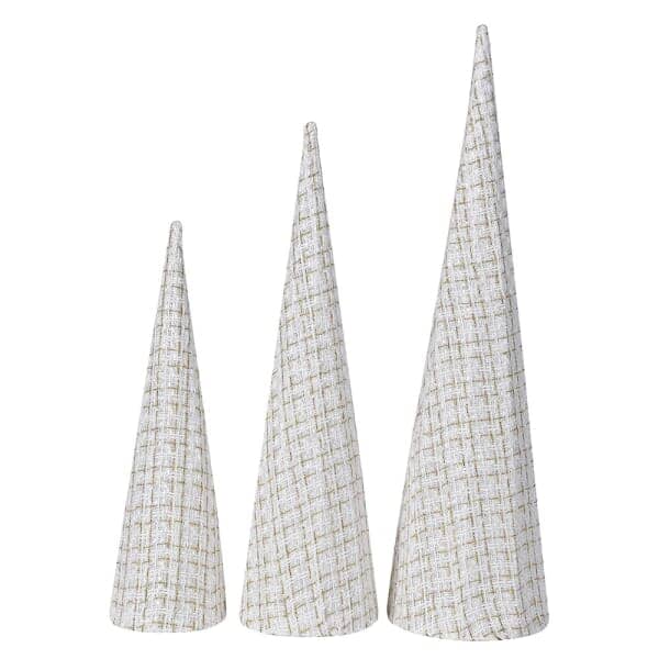 Tweed Decorative Christmas Tree Ornaments - Set of 3 Accessories 