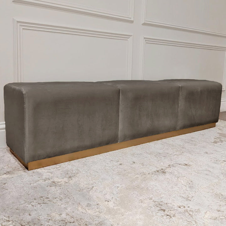Valentina Charcoal & Gold Premium Upholstered Bench Furniture 