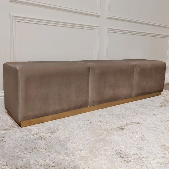 Valentina Truffle & Gold Premium Upholstered Bench 