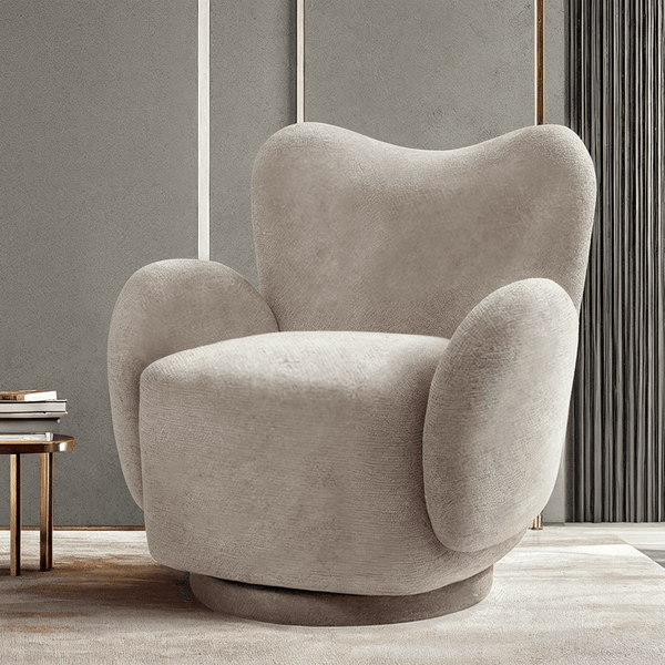 Valetta Mink Textured Swivel Accent Chair Furniture 