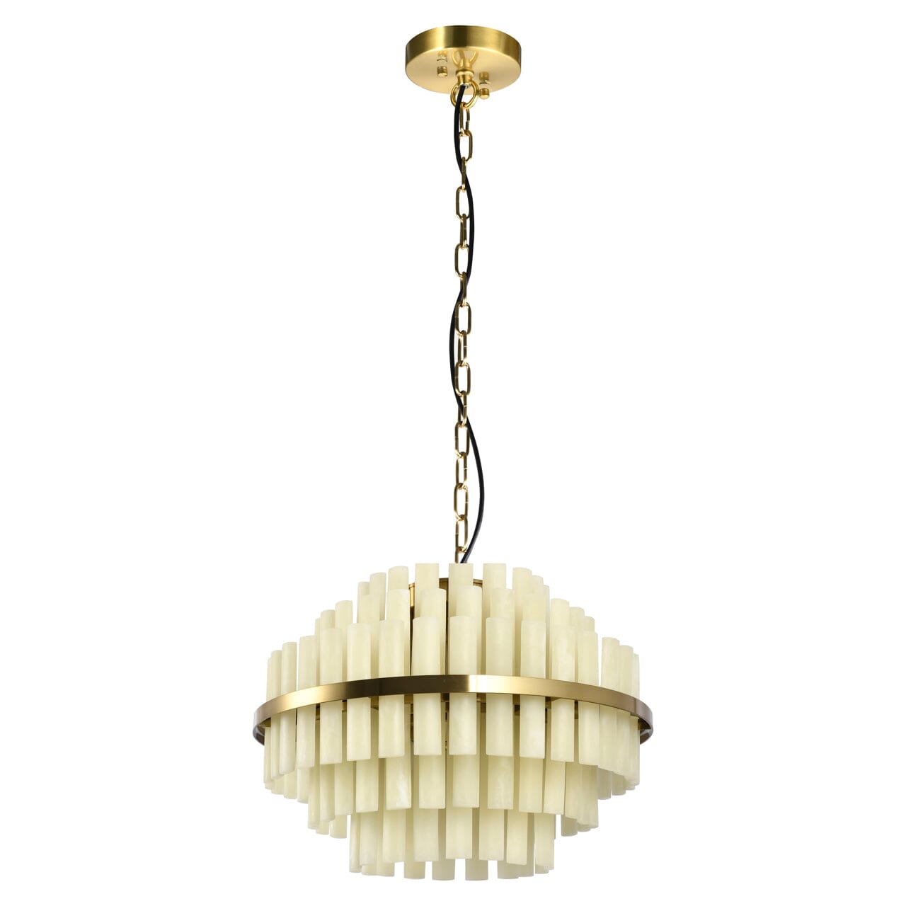 Valette Cream & Brass Statement Chandelier Lighting 