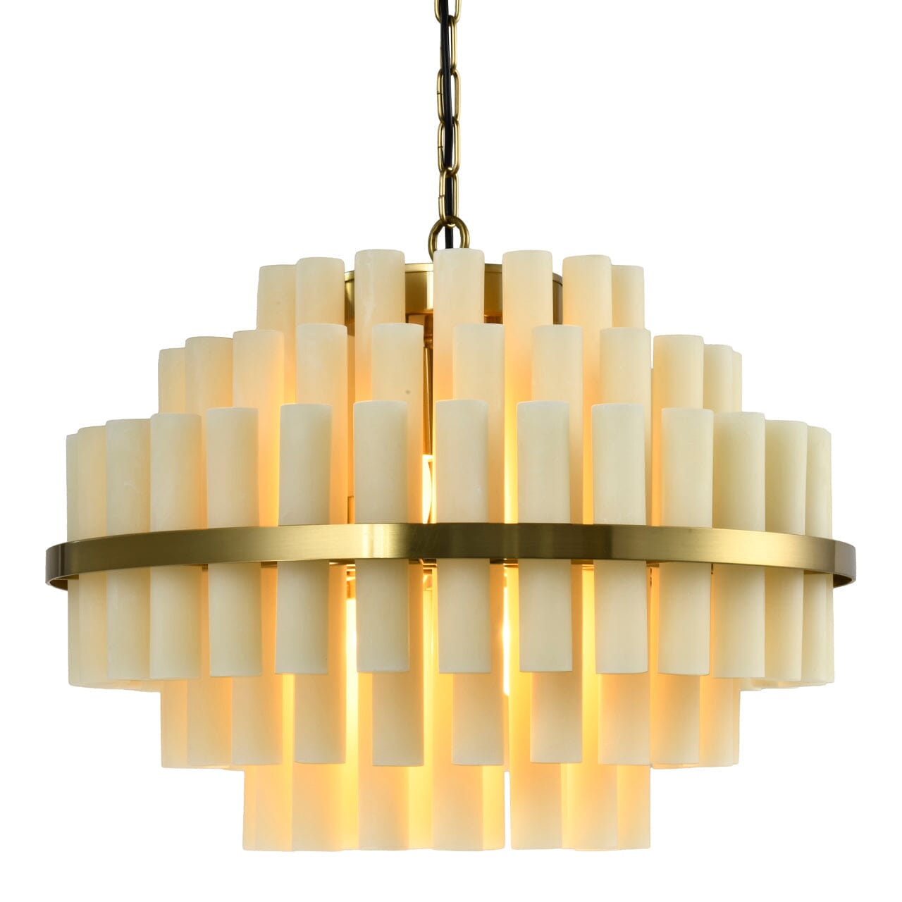 Valette Cream & Brass Statement Chandelier Lighting 