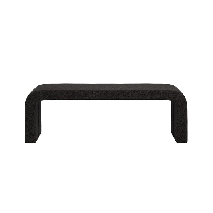 Valiona Black Boucle Curved Bench Furniture 