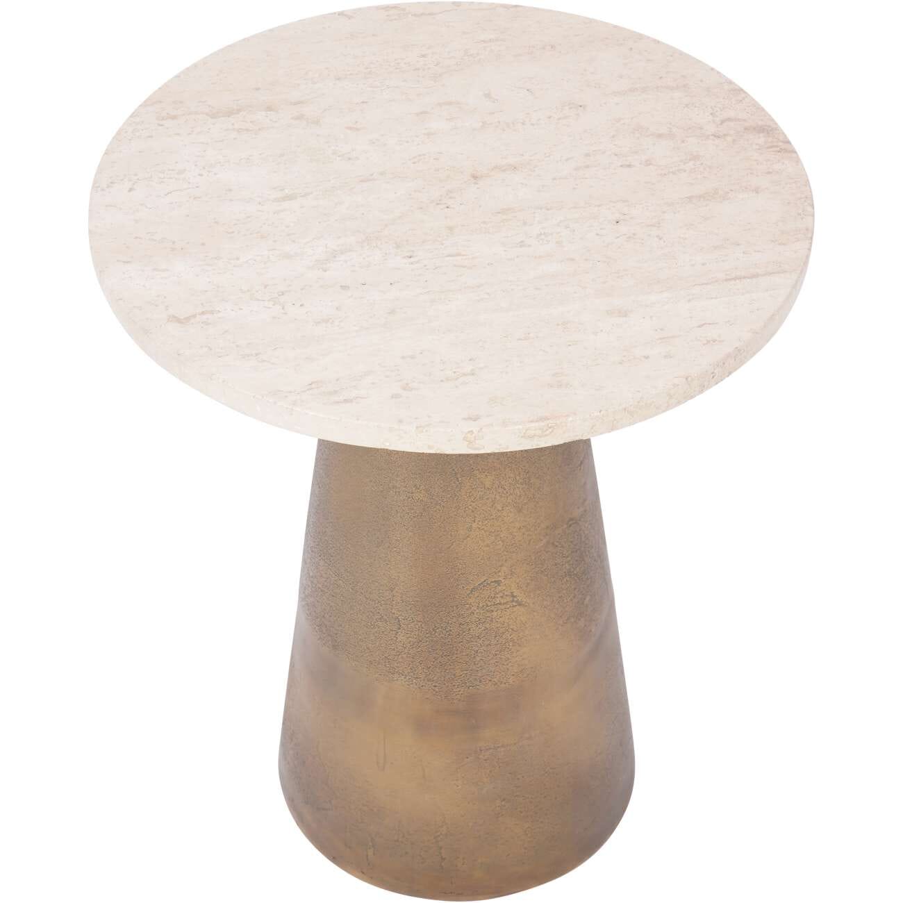 Valiona Gold & Marble Side Table Furniture 