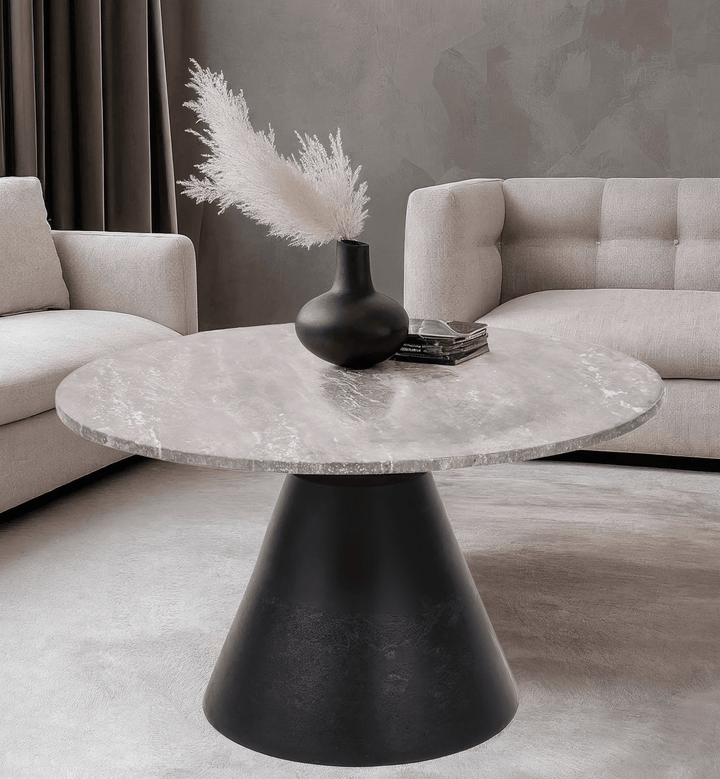 Valiona Large Black & Marble Coffee Table Furniture 