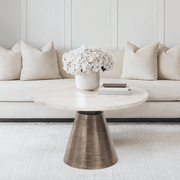 Valiona Medium Gold & Marble Coffee Table Furniture 