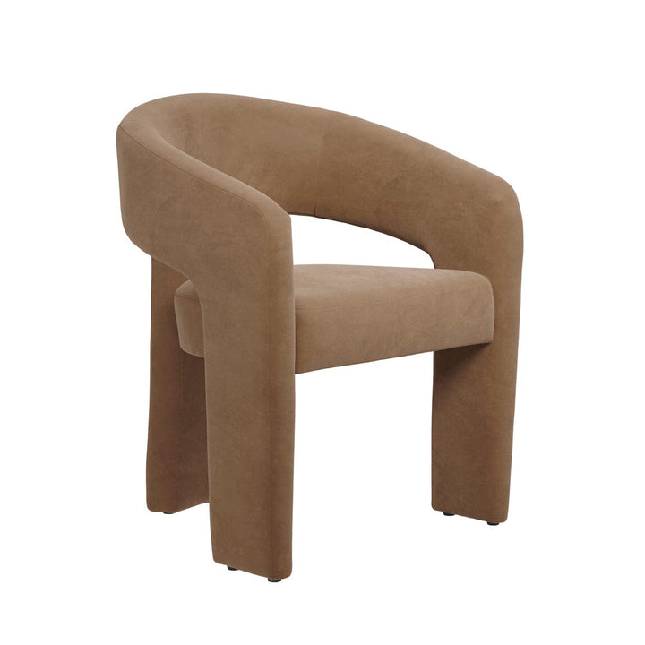 Valross Curved Back Taupe Velvet Accent Chair Furniture 