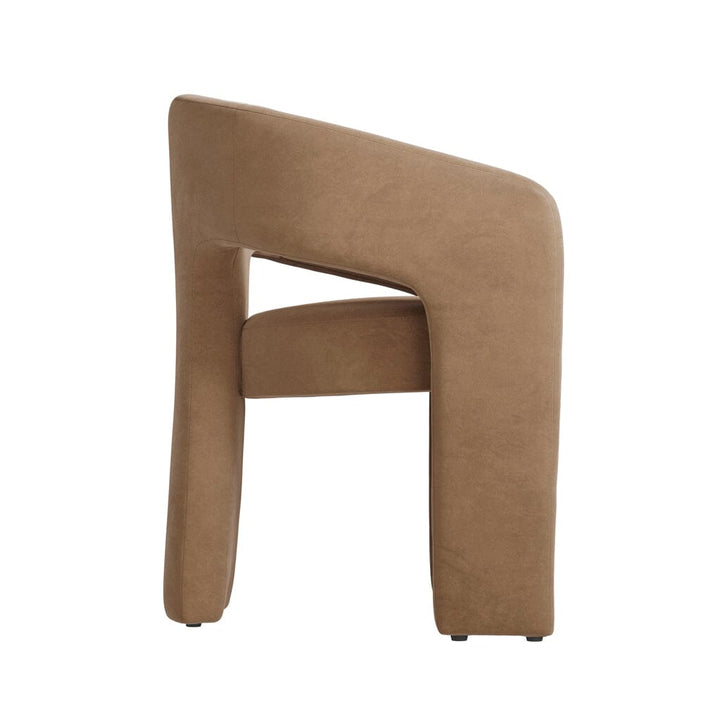 Valross Curved Back Taupe Velvet Accent Chair Furniture 