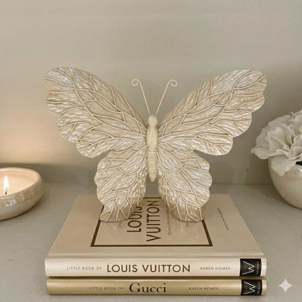 Vanessa Cream Pearl Butterfly Ornament Accessories 