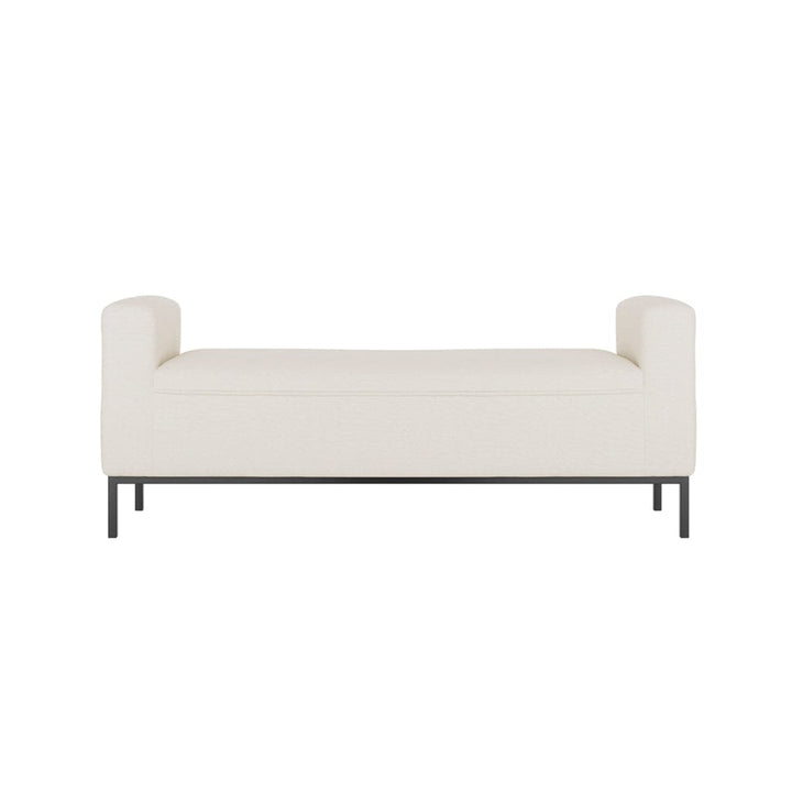 Vanessa Ivory Linen Blend Bench with Black Legs Furniture 