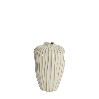 Vegas Large Cream Ribbed Vase Accessories 