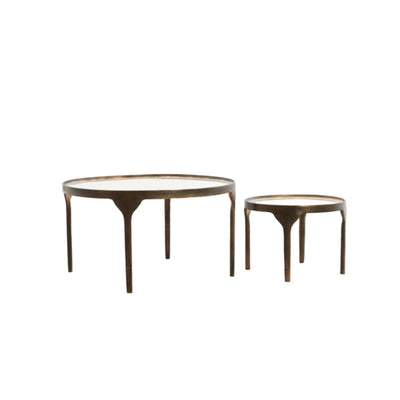 Venice Bronze Coffee Tables with Glass Top- Set of 2 Furniture 