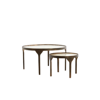Venice Bronze Coffee Tables with Glass Top- Set of 2 Furniture 