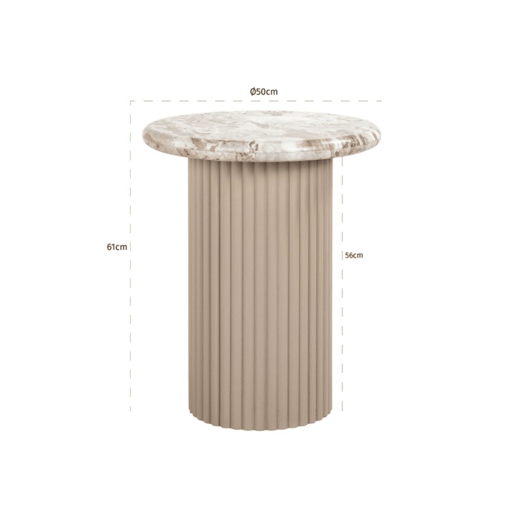 Verinne Marble Top Side Table Furniture 