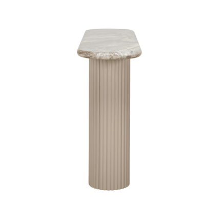 Verinne Oval Marble Top Console Table Furniture 