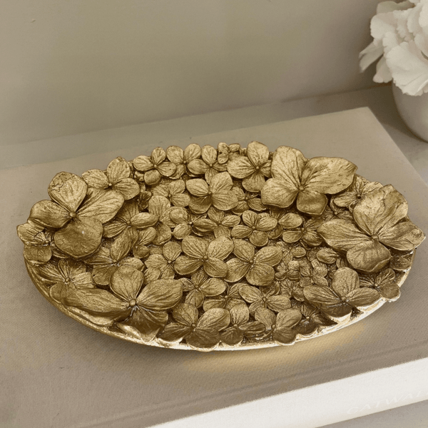 Vespera Gold 3D Flower Statement Trinket Dish Accessories 