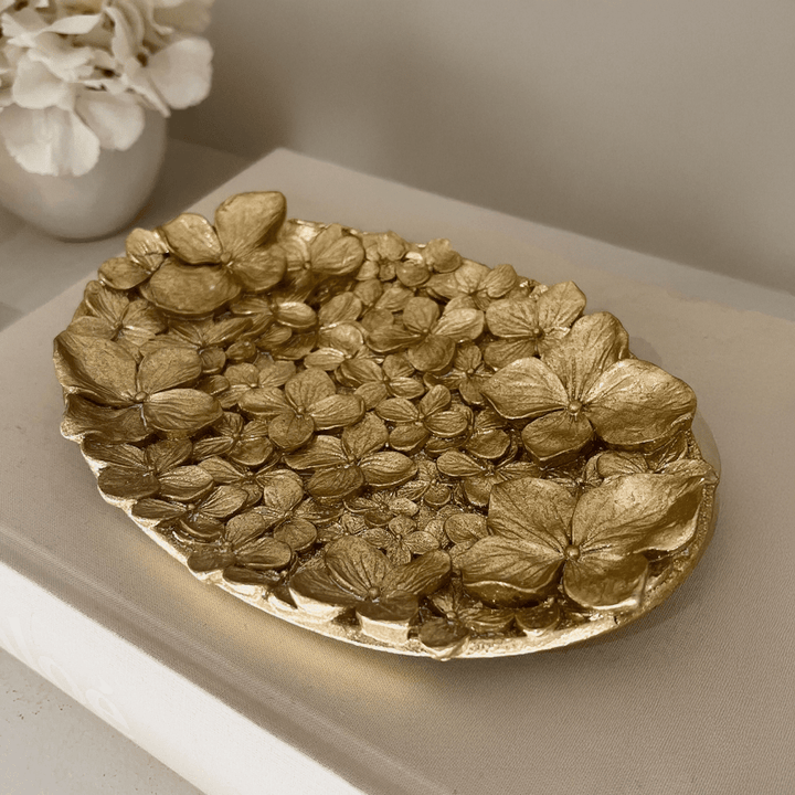 Vespera Gold 3D Flower Statement Trinket Dish Accessories 