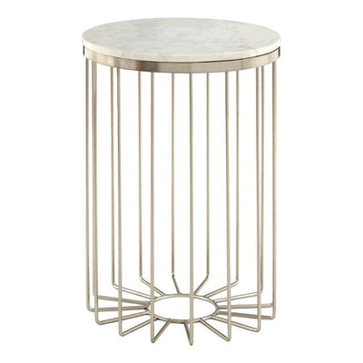 Vexa Champagne Side Table with Marble Top Furniture 