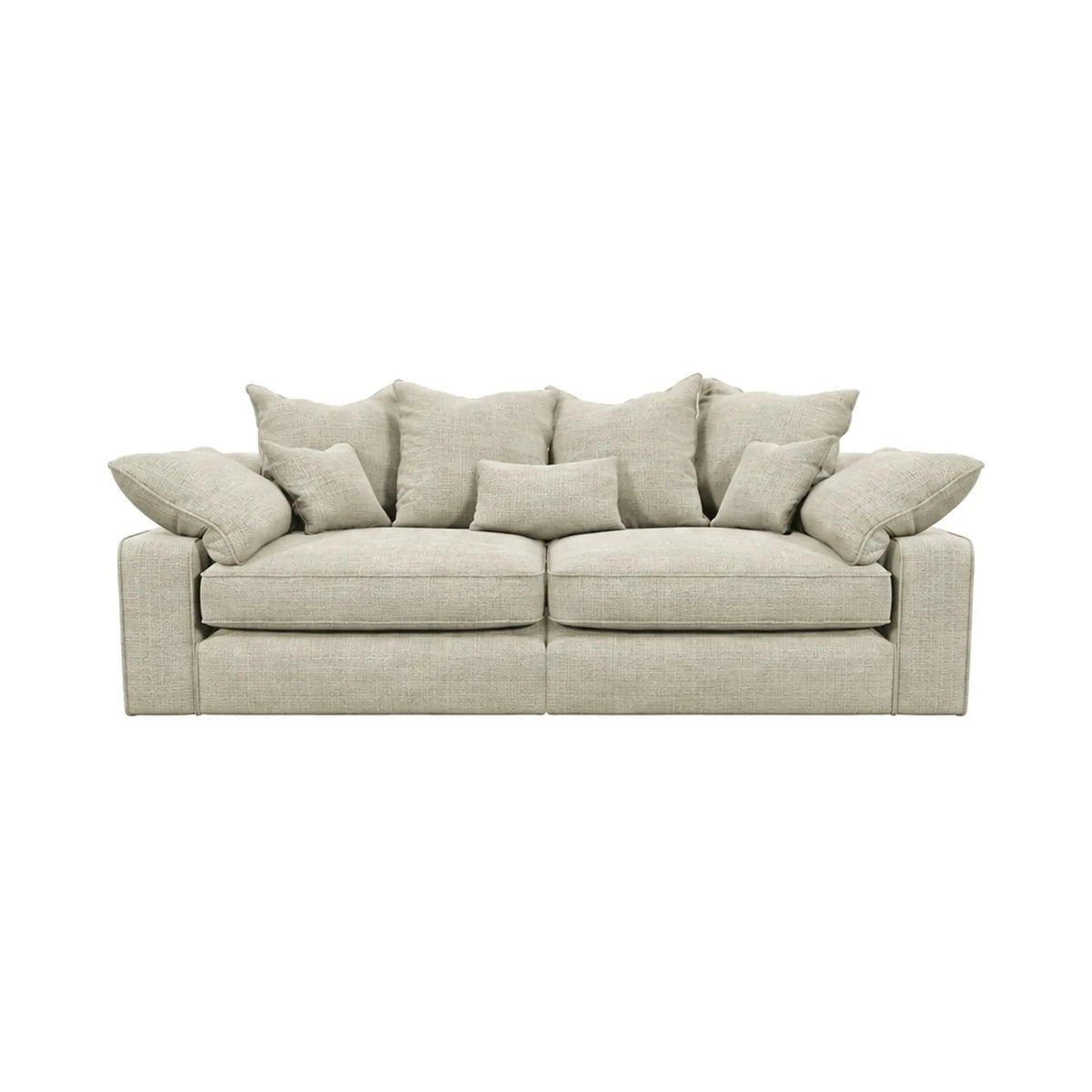 Victoria Beige Textured 4 Seater Sofa Sofa Pillow Back 