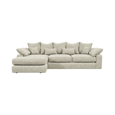Victoria Beige Textured Large Chaise End Sofa - Left Hand Facing Sofa 