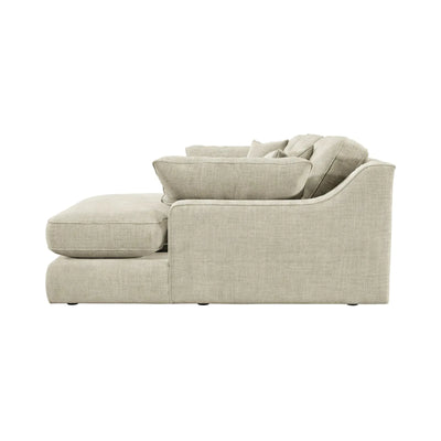 Victoria Beige Textured Large Chaise End Sofa - Right Hand Facing Sofa 
