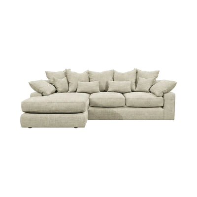 Victoria Beige Textured Medium Chaise End Sofa - Left Hand Facing Sofa 