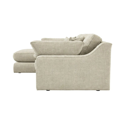 Victoria Beige Textured Medium Chaise End Sofa - Left Hand Facing Sofa 