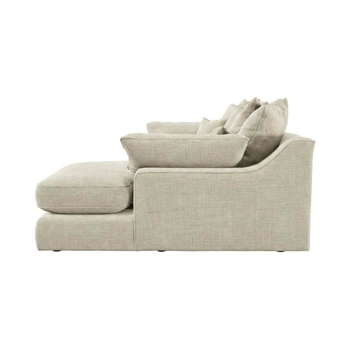 Victoria Beige Textured Medium Chaise End Sofa - Right Hand Facing Sofa 