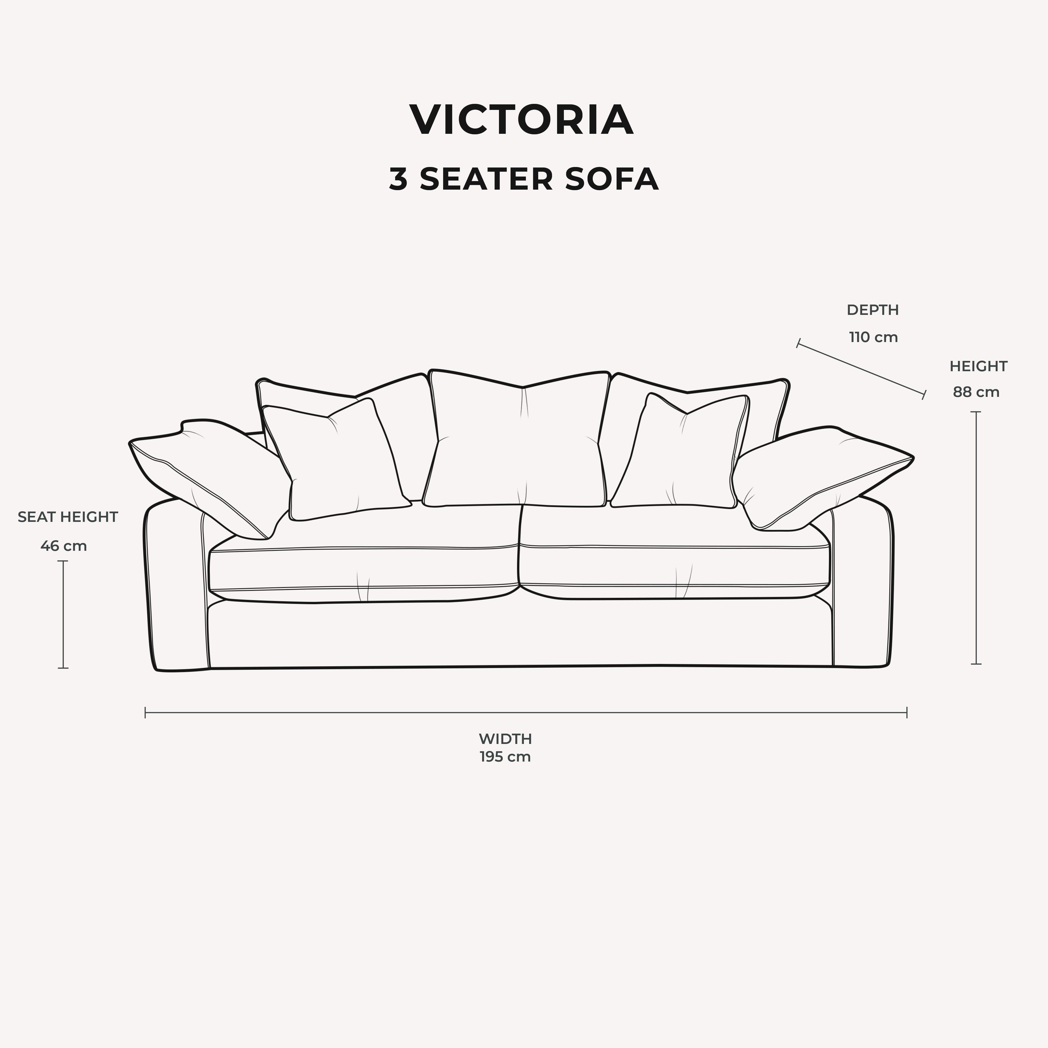 Victoria Caramel Velvet Pillow Back Sofa Range 3 Seater Sofa 