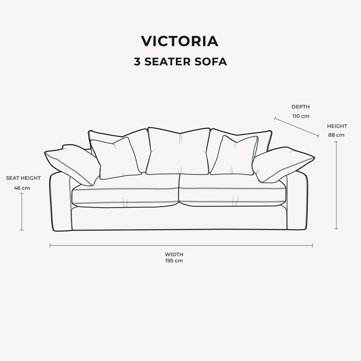 Victoria Caramel Velvet Pillow Back Sofa Range 3 Seater Sofa 