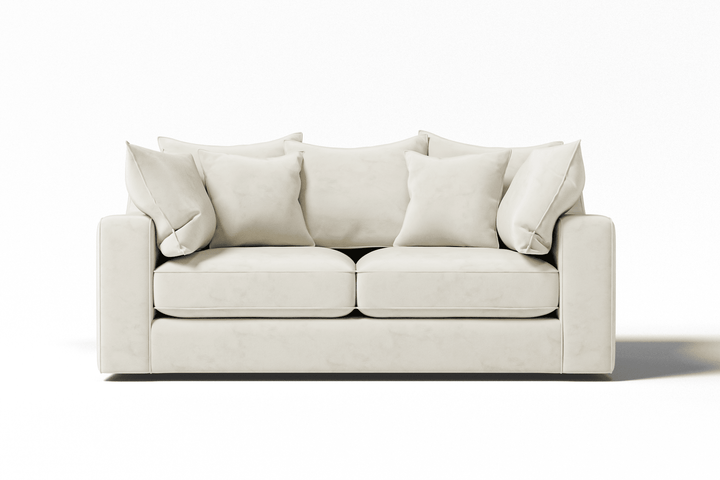 Victoria Cream Velvet 3 Seater Pillow Back Sofa MTO Sofa 