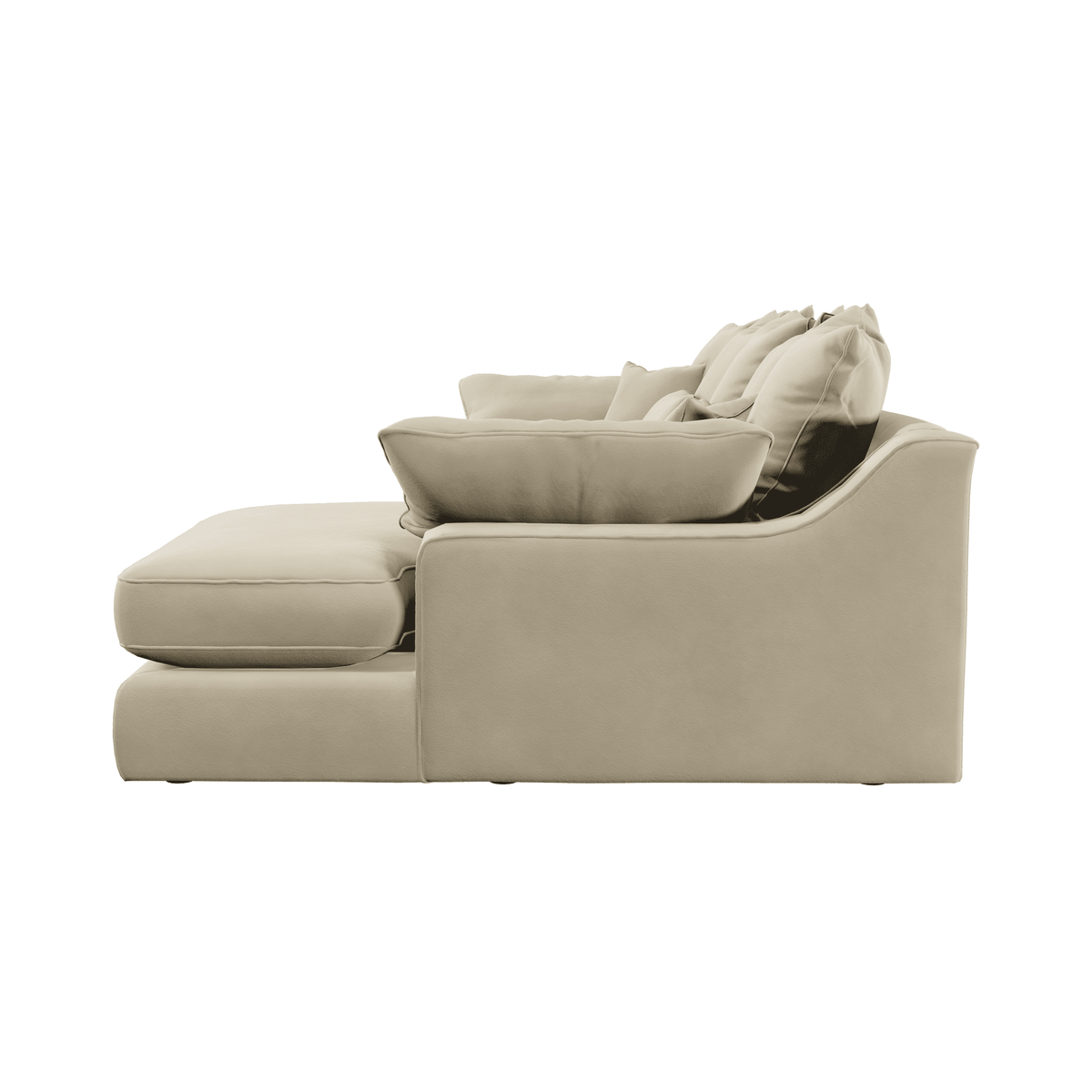 Victoria Cream Velvet Large Chaise End Sofa - Right Hand Facing Sofa 