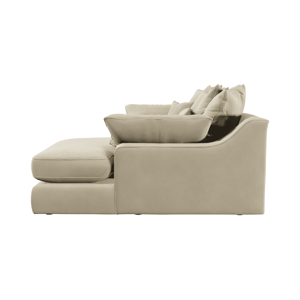 Victoria Cream Velvet Medium Chaise End Sofa - Right Hand Facing Sofa 