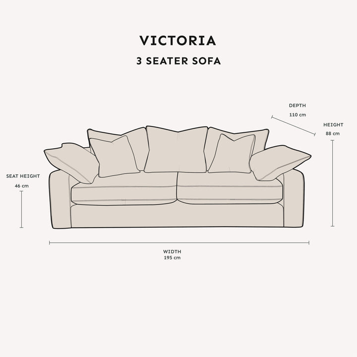 Victoria Cream Velvet Pillow Back Sofa Range MTO Sofa 