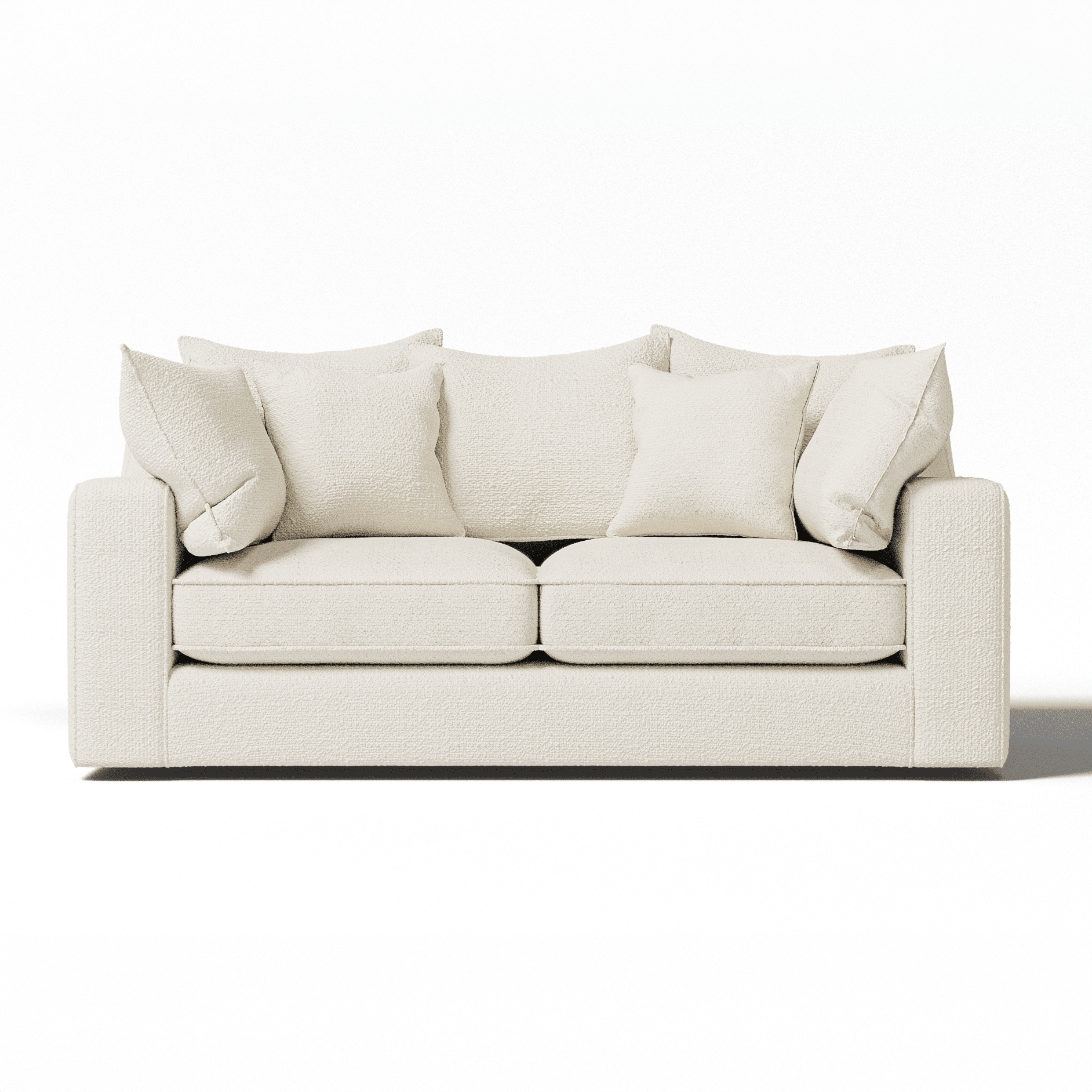 Victoria Ecru Boucle 3 Seater Sofa Sofa Pillow Back 