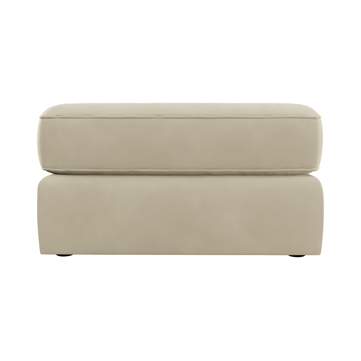 Victoria Cream Velvet Footstool