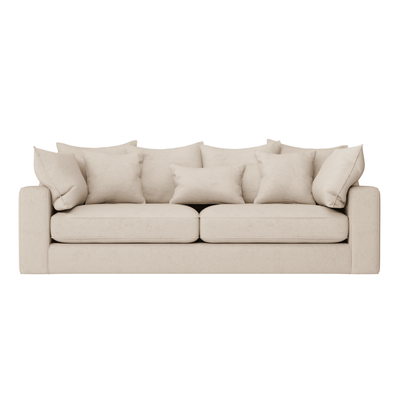 Victoria Luxury Beige Textured Sofa Range Sofa 4 Seater Sofa Pillow Back 