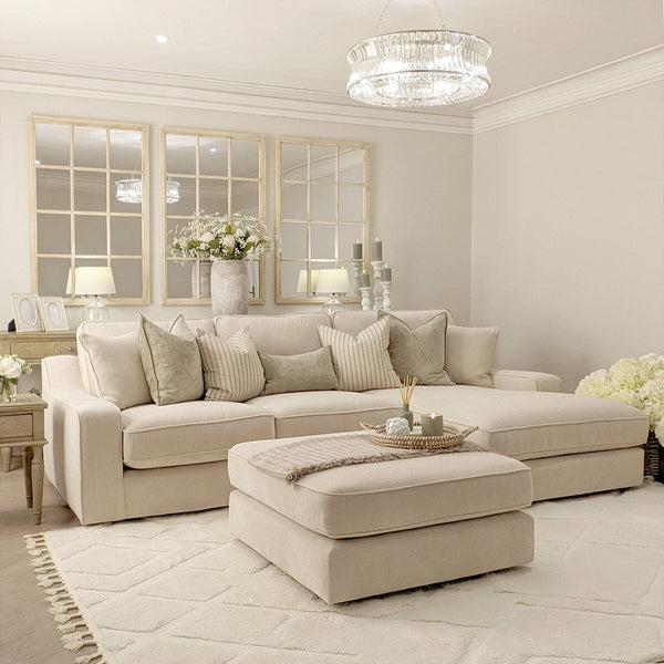 Victoria Luxury Beige Textured Sofa Range Sofa 