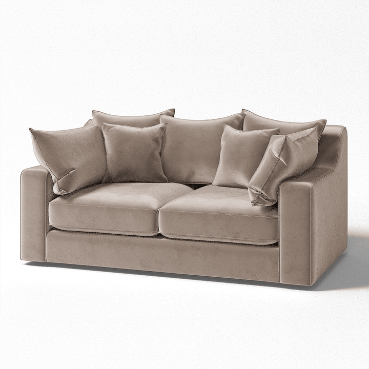 Victoria Mink Velvet 3 Seater Pillow Back Sofa MTO Sofa 