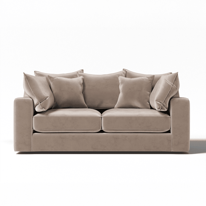 Victoria Mink Velvet 3 Seater Pillow Back Sofa MTO Sofa 