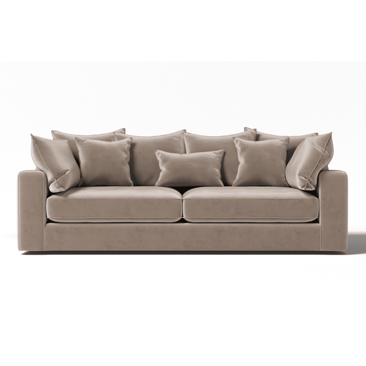 Victoria Mink Velvet 4 Seater Pillow Back Sofa Sofa 
